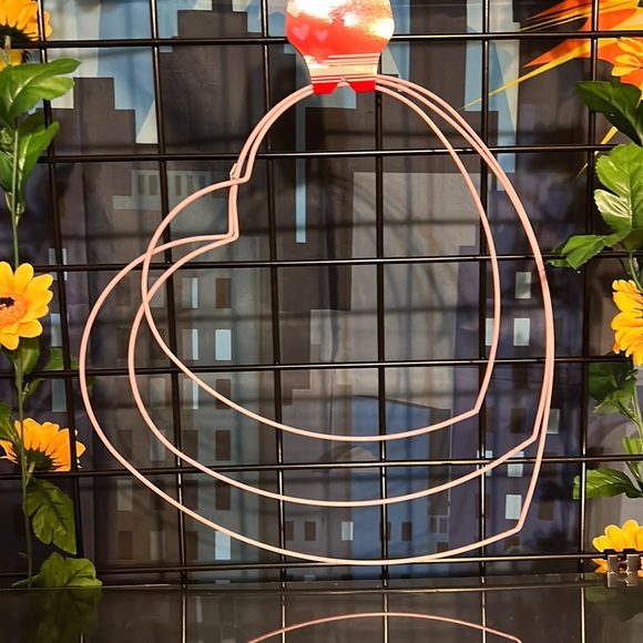 New Floral Garden Pastel Pink Iron Metal Heart Shape Rings, 3 pc. - Picture 1 of 6